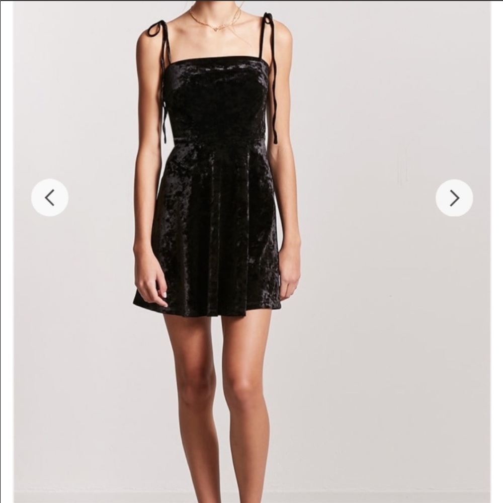 NWT Black velvet fit and flare skater dress